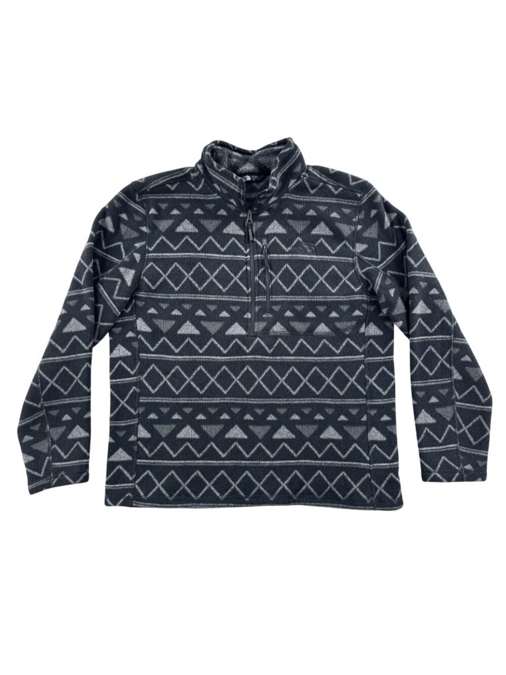 The North Face Gray Patterned 1/2 Zip Fleece Jacket XL